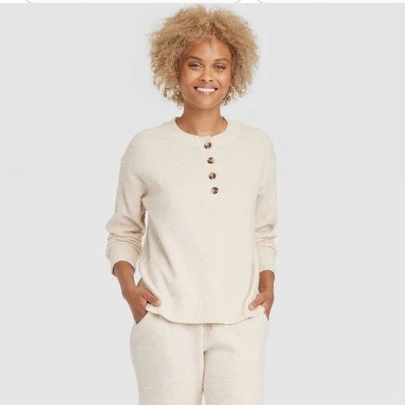 stars above Tops Stars Above Womens Henley Sweater Top Size S